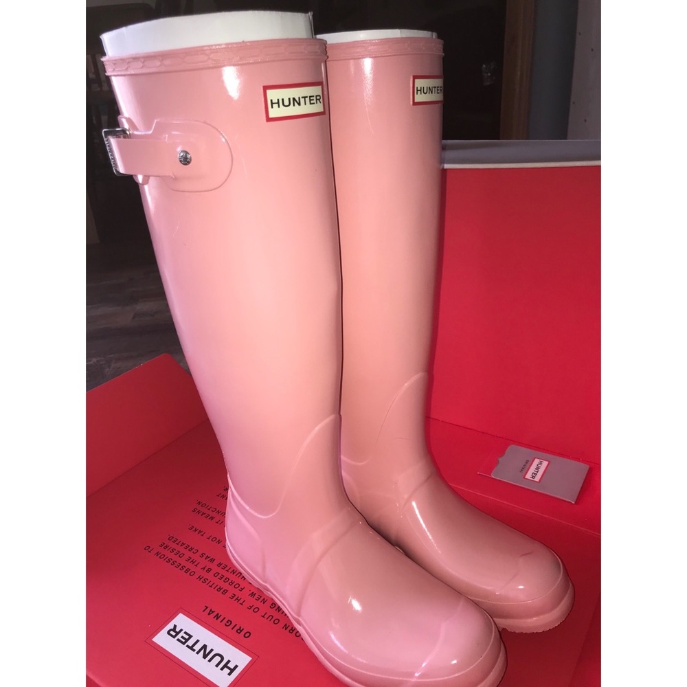 Hunter pink rain boots